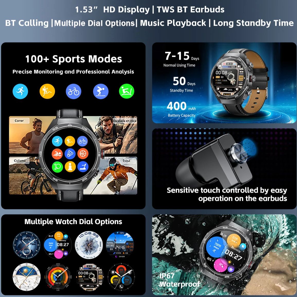 NFC-гарнитура, умные часы 2 в  – обзор и цена Sports Earphone Hook